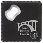 4" x 4" Leather Bottle Opener Coaster