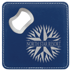 4" x 4" Leather Bottle Opener Coaster