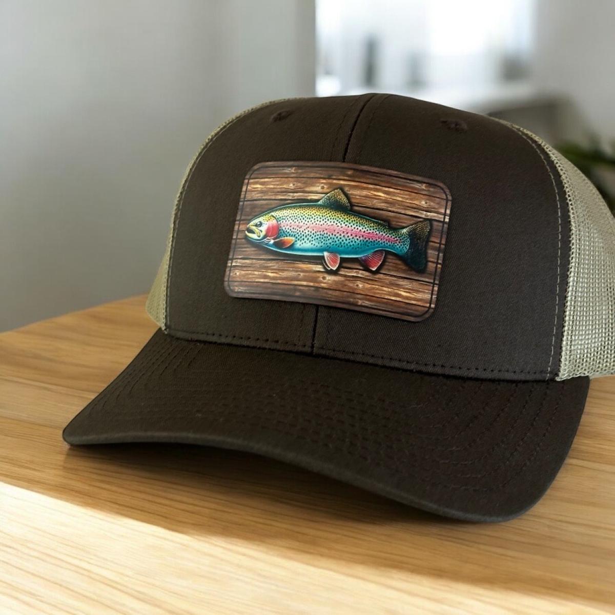 Rainbow Trout with Wooden Background